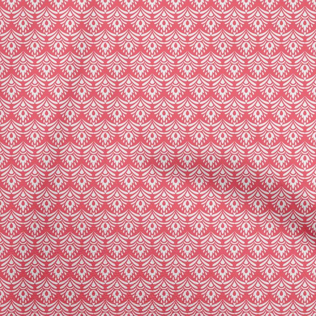 oneOone Viscose Chiffon Pink Fabric Asian Ornamental Craft Projects Decor Fabric Printed By The Yard 42 Inch Wide