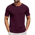 thumbnail image 1 of Besolor T-Shirt d'Été pour Homme à Manches Courtes, Col Rond Classique, T-Shirts Décontractés, Couleur Unie, Hauts Basiques, 1 of 5