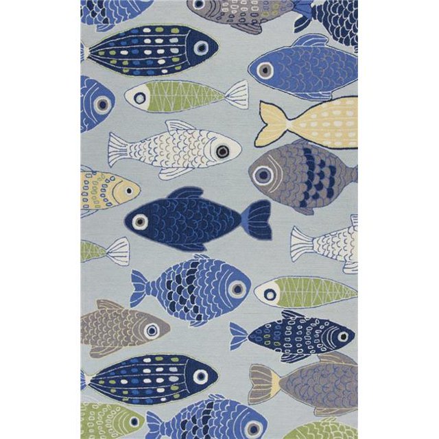 HomeRoots 353208 20 x 30 in. Polyester Light Blue Area Rug