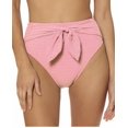 thumbnail image 1 of Jessica Simpson Smocked Tie-Front High Waist Bikini Bottom Pink ( S ), 1 of 1