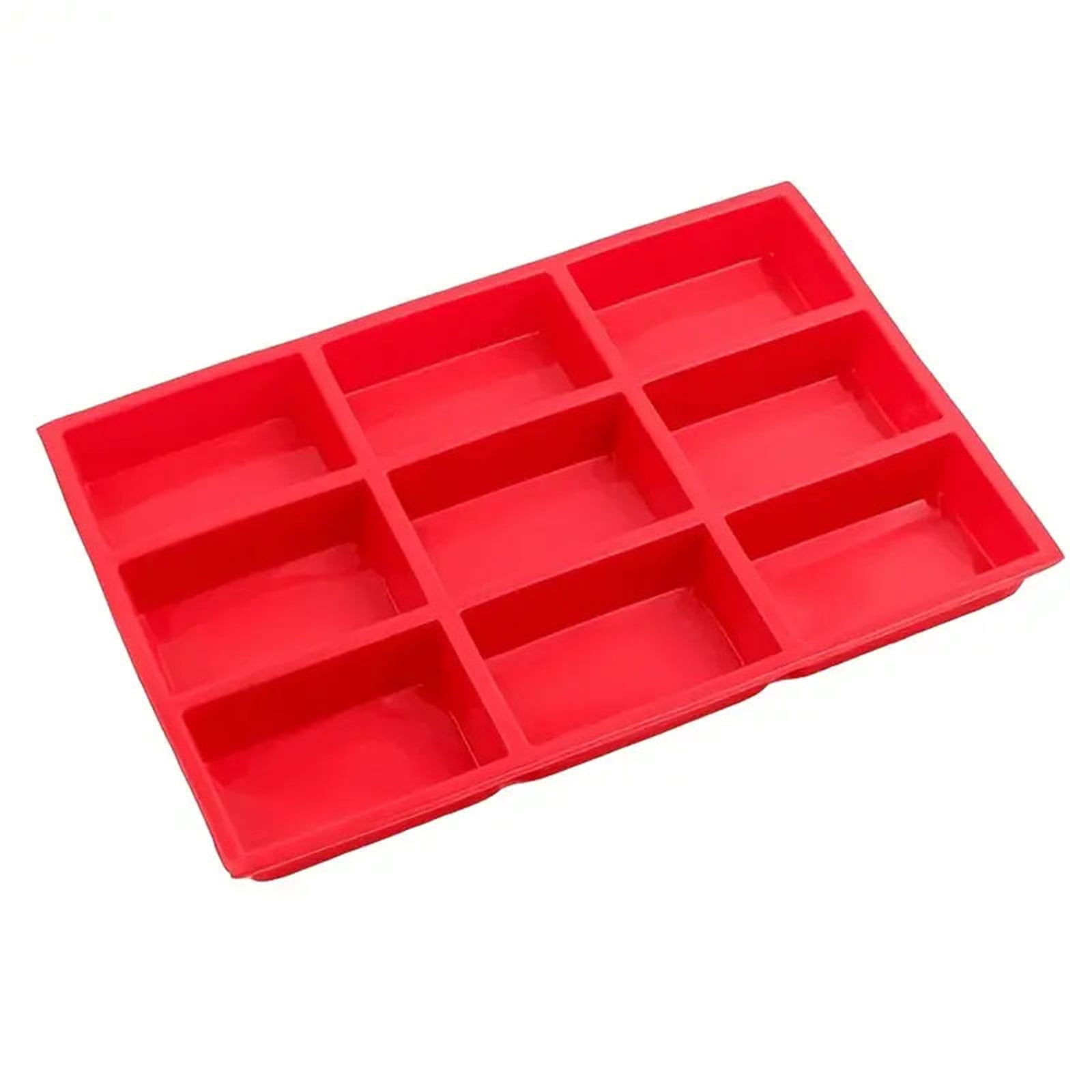 9 Hole Rectangular Connected Silica Gel Cake Mould Silica Gel Baking Tool Safe for Use in Ovens Microwaves Dishwashers Refrigerators. Etc. Built in Microwave Oven