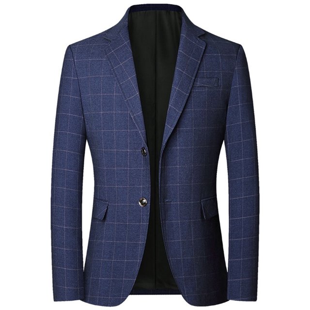 Kcodviy Mens Suit Slim Fit Mens Slim Fit Suits Two Button Solid Tuxedo Slim Fit Suit Men Jacket Business Suits Wedding Mens Wool Suit Party Homecoming Lattice Suits Slim Fit Suit for Men for Men