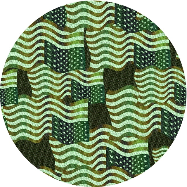Ahgly Company Tapis d'Intérieur Ronds de Style Transitionnel Lavables à la Machine, Vert Pastel, 4 Pieds Rond