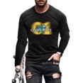 thumbnail image 1 of UKAP T-Shirt Homme Col Rond Tops Manches Longues en Vrac Pull de Chute 01 S, 1 of 2
