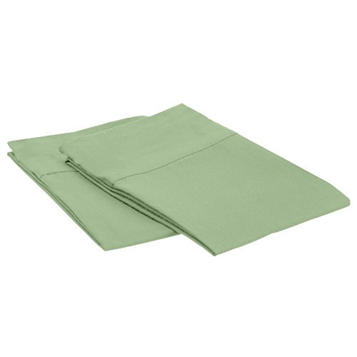 Taies d'Oreiller 100 % Coton, 400 Fils, Ensemble de 2 Pcs (Très Grand, Vert)