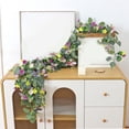 thumbnail image 4 of Guirlande Artificielle avec Roses Blanches et Gypsophile pour Décoration de Chemin de Table de Centre de Table de Mariage 66,9 Po, 4 of 7
