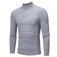 thumbnail image 2 of QIPOPIQ Mens Half Turtleneck Long Sleeve Pullover Basic Designed Undershirt Stretch Slim Fit Sweaters Clearance, 2 of 4