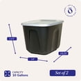 thumbnail image 4 of Homz 6610BKTS.10 10 Bac de Rangement en Plastique Gal Moulé avec Couvercle Sécurisé (Lot de 2), 4 of 12