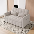 thumbnail image 2 of Hawsaiy 3-in-1 Convertible Sleeper Sofa Bed, Pull Out Loveseat Couch with 5-Level Adjustable Backrest, Metal Frame, Side Pockets & Pillows, Easy Assembly, Beige, 2 of 9