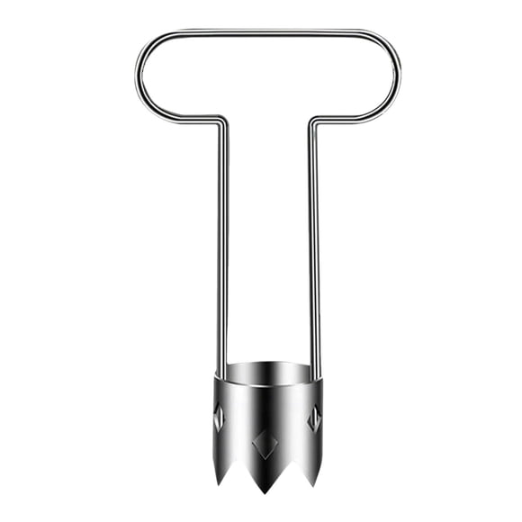 Stainless Steel Fruit Corer 16Cm T-Shaped Handle Vegetable Core Remover, Serrated Edges Kitchen Tool for Pear Pepper Seeding