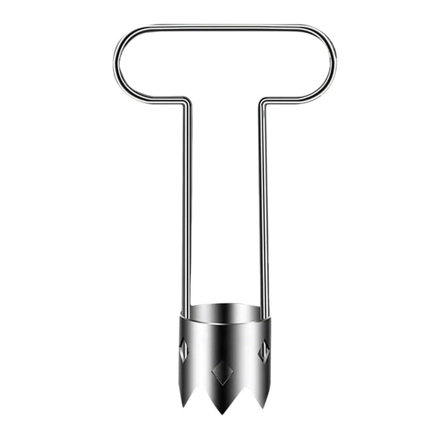 Stainless Steel Fruit Corer 16Cm T-Shaped Handle Vegetable Core Remover, Serrated Edges Kitchen Tool for Pear Pepper Seeding