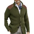 thumbnail image 1 of MAWCLOS Mens Cardigan Sweater Long Sleeve Jacket Button Down Coat Knitted Winter Warm Open Front Outwear ArmyGreen M, 1 of 2
