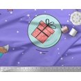 thumbnail image 2 of Soimoi Purple Moss Georgette Fabric Snowman & Penguin Cartoon Print Sewing Fabric Yard 42 Inch Wide, 2 of 3