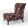 thumbnail image 3 of Designart « Grand Regency Damask I » Fauteuil d'Appoint Rembourré à Motif Floral Rouge - Fauteuil de Style Champêtre pour Salon, 3 of 7