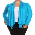 thumbnail image 1 of Women‘s Plus Size Solid Casual Long Sleeve Drape Front Open Jacket Cardigan, 1 of 4