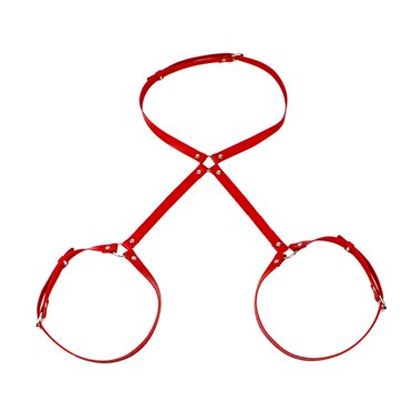 Porte-jarretelles Élastique Punk Gothique Boucle de Cuisse Ronde Bretelles Fille Noir Rouge