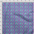thumbnail image 4 of oneOone Popeline de Coton Tissu Violet Feuille Tropicale avec Texture Rayée Matériel de Robe Tissu Imprimé Tissu au Mètre 56 Pouces de Large, 4 of 4