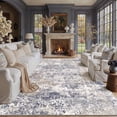 thumbnail image 2 of BERTHMEER 5'x7' Area Rugs for Living Room Bedroom Kitchen Rugs Abstract Washable Modern Contemporary Distressed Dorm Office Dining Room Indoor Rugs Carpets, Blue Brown, 2 of 7