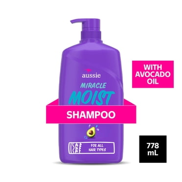 Shampooing Hydratant Aussie Miracle Moist, Nettoie et Hydrate Les Cheveux, Huile D’Avocat et De Jojoba, Sans Parabènes, 778 mL