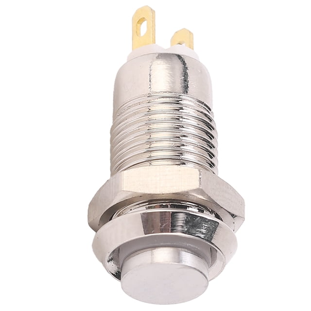 Interrupteur à Bouton-Poussoir, Interrupteur à Bouton-Poussoir en Métal 8mm Autobloquant Construction Robuste