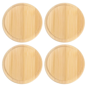 Unique Bargains 4Pack Bamboo Cup Lid 3.19 Inch, Cup Cover Coffee Mug Cover Tea Glass Cup Lid