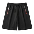 thumbnail image 2 of Hurxie Deals Mens Casual Shorts Solid Color Drawstring Athletic Short Pants with Pocket Black,L, 2 of 6
