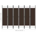 thumbnail image 4 of vidaXL 6-Panel Room Divider Brown 240x180 cm, 4 of 4