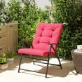 thumbnail image 2 of Foldable Lounge Chair, Fabric Upholstered Recliner with Armrest, Red, 2 of 10