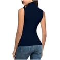 thumbnail image 4 of Meichang Col Roulé Noir pour Femmes, Débardeur Sans Manches Grande Taille Extensible Ajusté Couche de Base, 4 of 6
