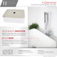 thumbnail image 3 of Stylish Vessel 18 ¾"Wx 14 ½"D White Porcelain Rectangular Bathroom Sink P-223W, 3 of 10