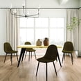 thumbnail image 1 of Homy Casa Modern Rectangular 5-Piece Dining Set for Dining Room, Faux Wood Table with 4 Upholstered Chairs, 1 of 12