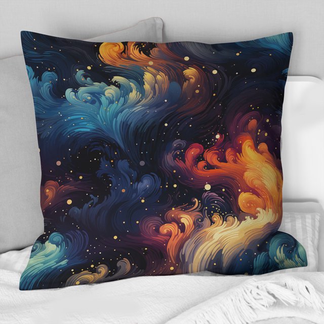 Designart "Cosmic Aura Camo IV" Abstract Throw Pillow - Modern Pillow For Couch - Insert And Pillows Covers For Living Room Decor