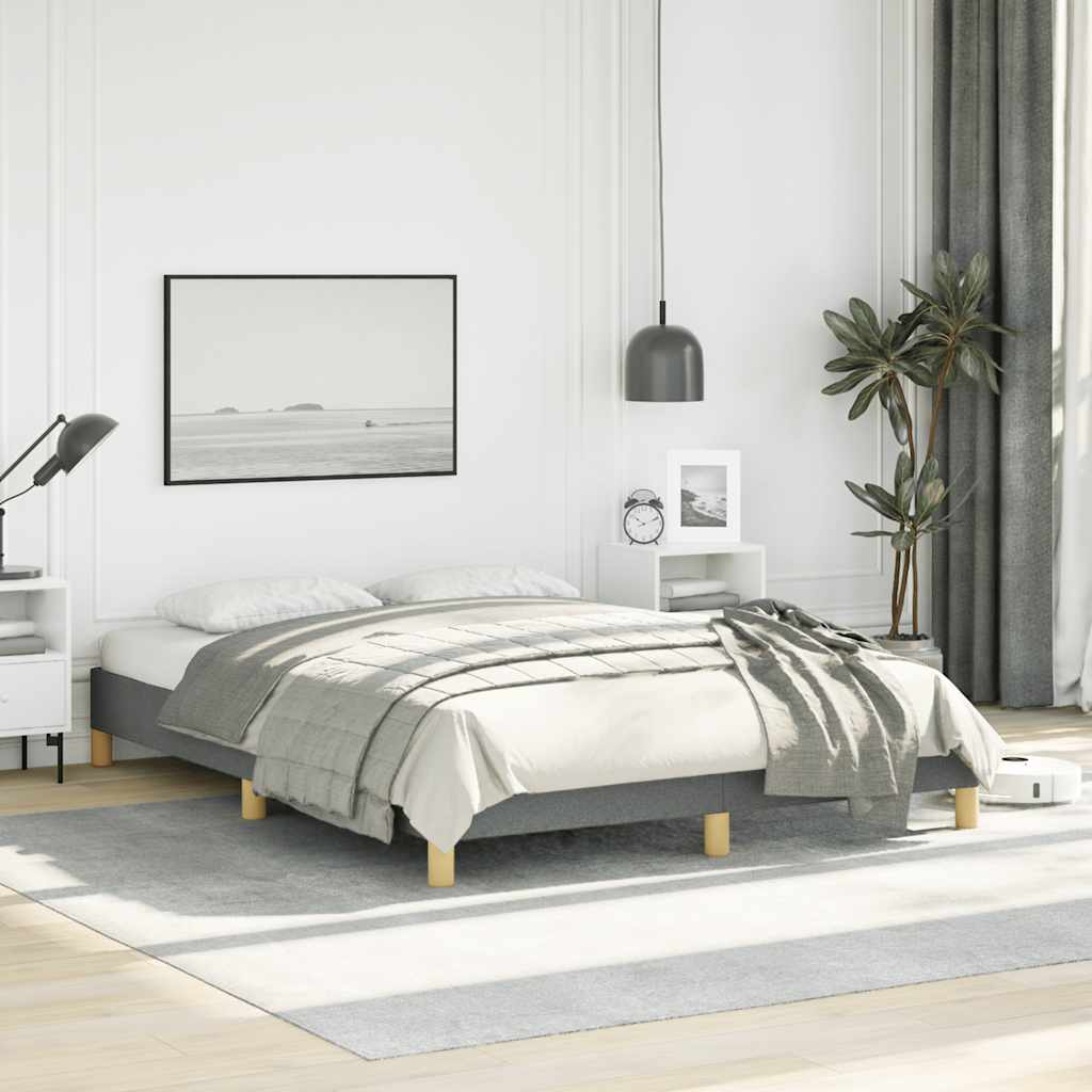vidaXL Bed Frame Dark Grey 137x190 cm Full Fabric