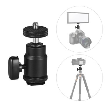 Amdohai 2 Pcs Adaptateur de Sabot à Rotule Mini Rotatif à 360° Base à Vis Filetée 1/4 Pouces pour Appareil Photo Reflex Numérique Lumière LED Moniteur Trépied Monopode