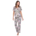 thumbnail image 1 of White Mark Women's Tropical Short Sleeve Button-Down Pajama Set, 1 of 6