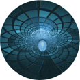 thumbnail image 1 of Ahgly Company Tapis Rond Lavable en Machine Intérieur Transitionnel Vert Cyan Foncé, 6 Pieds Rond, 1 of 7