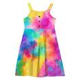 thumbnail image 4 of RXIRUCGD 2025 Vêtements d'Été pour Enfants 2-12 Ans Robe Décontractée Sans Manches à Ourlet Boutonné avec Poches Col Rond, 4 of 5