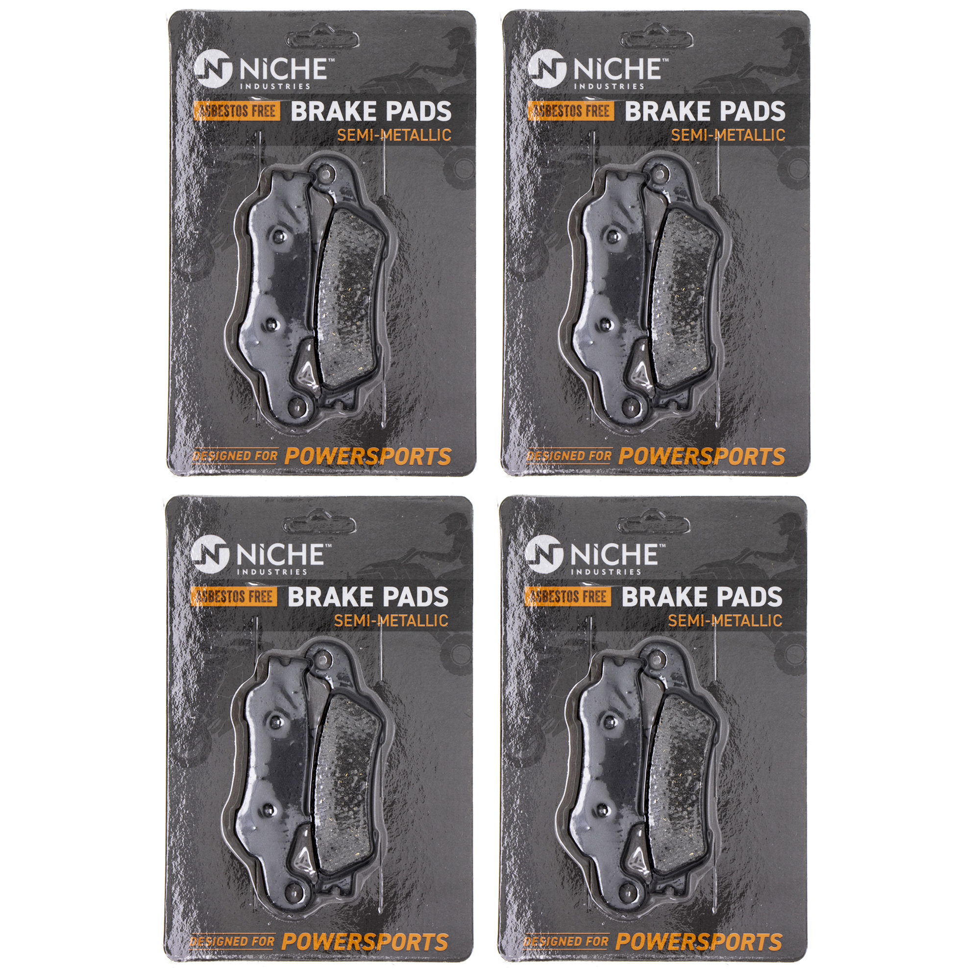 Niche Front Brake Pad Set for Yamaha YZ125 Semi-Metallic Motorcycle 4 Pack 519-KPA2304D