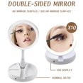thumbnail image 3 of 7.8'' Lighted Makeup Mirror with Magnification, 1X/10X Magnifying Cosmetic Mirror, Double Sided Round LED Makeup Mirror, Battery or USB Powered Folding Cosmetic Mirror, 3 of 9