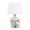 thumbnail image 1 of Simple Designs Welcome Home Rustic Ceramic Farmhouse Foyer Entryway Accent Lampe de table avec abat-jour en tissu, 1 of 9