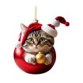 thumbnail image 2 of Christmas Cat Decoration 2023 Decorative Bag Holiday Christmas Tree Pendants C, 2 of 9