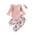 thumbnail image 2 of SUNSIOM Girl's Long Sleeve Floral Rabbit Romper + Floral Pants + Headband, 2 of 9
