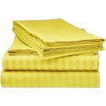 thumbnail image 1 of 700 Thread Count 100% Egyptian Cotton 4-Piece Bed Sheet Set (1 Flat, 1 Fitted Sheet, 2 Pillow Covers) 15 Inches Deep Pocket Size Stripe Pattern, 1 of 5