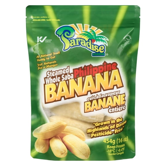 Paradise Frozen Steamed Golden Saba Banana Whole, 454g