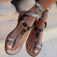 thumbnail image 2 of Womens Casual Ankle Strap Set Toe Belt Buckle Snake Print Flat Low Heel Sandals, 2 of 9