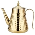 thumbnail image 1 of SANQIAHOME 1.6L(54oz) Stainless Steel Hammer Patterned Teapot With Removeable Infuser,Loose leaf cover,Gold, 1 of 12