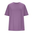 thumbnail image 3 of Plebaso T-Shirts Surdimensionnés pour Femmes 2025 Manches Courtes Hauts Amples Col Rond Décontracté Uni T-Shirts Basiques pour Femmes, 3 of 5