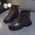 thumbnail image 4 of MIASHUI Girls Winter Boots Children Comfortable Lace-Up Side Zipper Work Boots,Brown,11-11.5 Years, 4 of 6