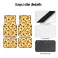 thumbnail image 4 of Kdxio Yellow Polka Dot Sunflower Print Car Floor Mats Universal SUV Front Rear Floor Foot Mats 4-Piece Full Set with Non-Slip Rubber Backing Car Accessories for Most Cars, 4 of 7