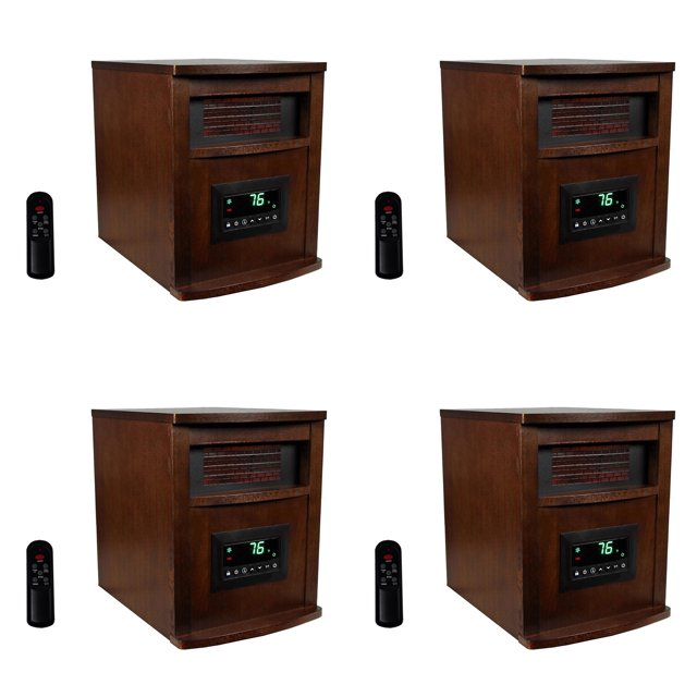 LifeSmart LifePro 6 Element 1500W Infrared Quartz Space Heater (4 Pack)